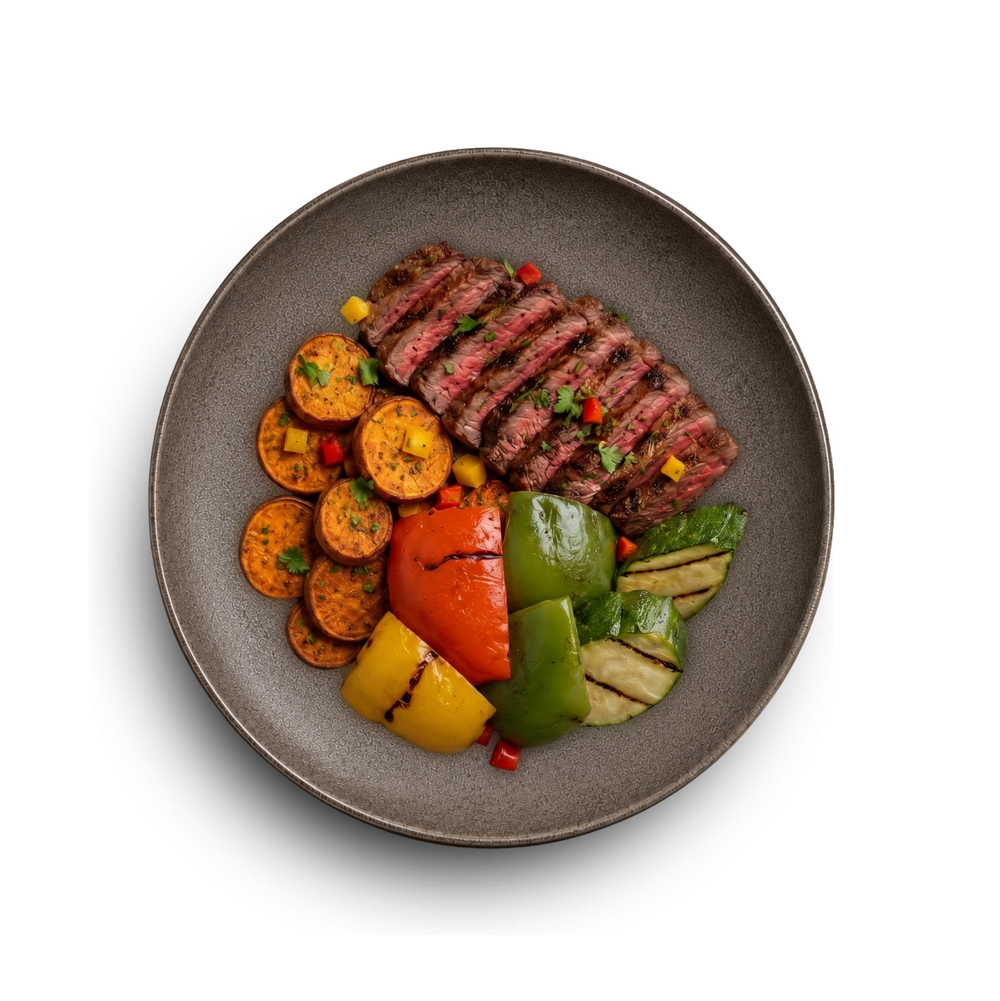 Bifteck Cajun Patates Douces et Légumes