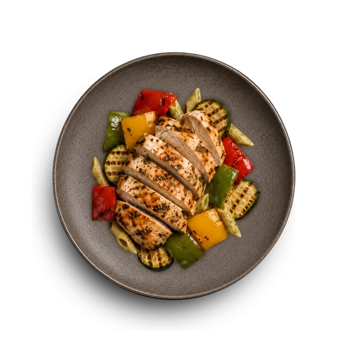 Grilled Chicken Penne Pesto & Vegetables