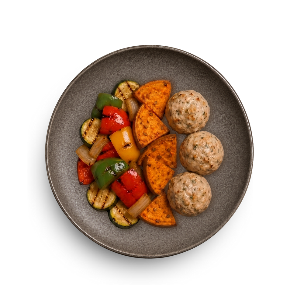 Boulettes de Dinde Patates Douces et Légumes